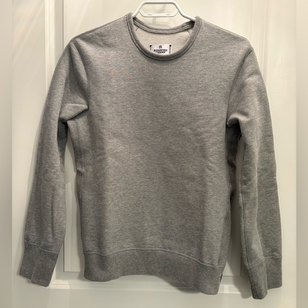Reigning Champ | Grey Crewneck Pullover Sweater, XS